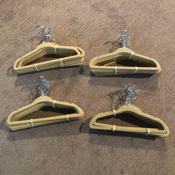 EUC HTF 48 (4 dozen) Velvet Beige Polka Dot Infant Hangers